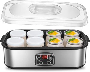 görög joghurt készítő 8 üveggel/fedővel, 